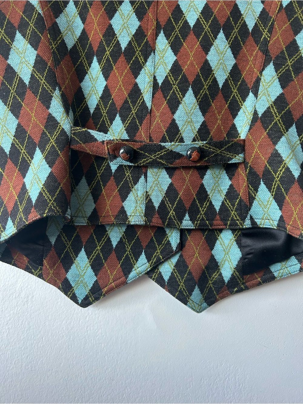 SMYTHE Argyle Wool Double-breasted Preppy Gilet Vest - Picture 6 of 11